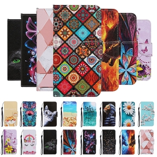 Marble Flip Case on for Etui Samsung Galaxy A52 5G Case for Funda Samsung A52 A 52 Cat Magnetic Leather Wallet Phone Cover Women