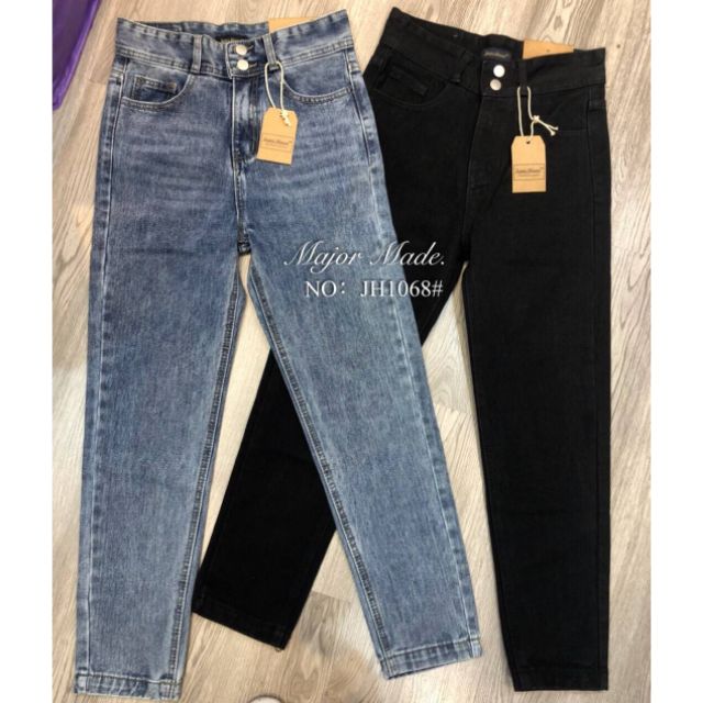 waist 🌟 jeans แต่งกระดุม boyfriend High เม็ด 👖👖กางเกงยีนส์ทรงบอยเอวสูงปรี๊ด 2