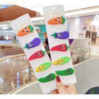 กิ๊บติดผม ยางนุ่ม PVC ลายการ์ตูนผลไม้ สไตล์เกาหลี สําหรับเด็ก