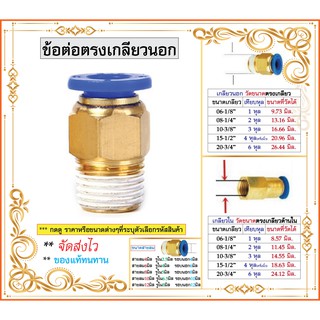 แหล่งขายและราคาข้อต่อลม SPC ต่อตรง เสียบสายลมด้านนึง อีกด้านเกลียวนอก สินค้าพร้อมส่ง จัดส่งรวดเร็ว ‎Fittingอาจถูกใจคุณ