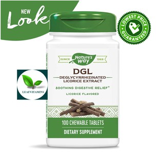 Natures Way DGL Licorice Extract (with Glycine) / 100 Chewables