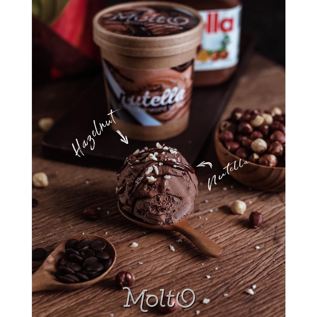 Nutella (ไอศกรีม นูเทลล่า 1 ถ้วย 16 oz.) - Molto Premium Gelato