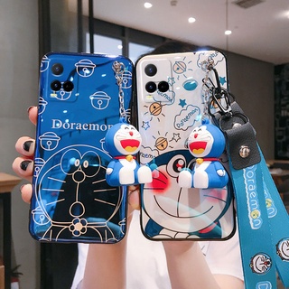 เคส วีโว่ Y35 Y22 Y22s Y16 Y02s Y30 5G T1 T1x Y33T Y01 Y76 Y15s Y33s Y21 Y21T V23 V23e 5G Doraemon Doll Phone Holder Cute Cartoon Pattern Case เคสโทรศัพท์ วีโว่ Vivo Y22s Y22 Soft Silicone Cover