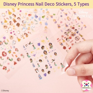 [Daiso Korea] Disney Princess Nail Deco Stickers, 5 Types ( The Little Mermaid, Rapunzel, Jasmine, Belle, Snow White)