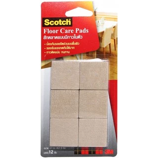 3M™ Scotch® สก๊อตช์ สักหลาดรองขาโต๊ะ แบบมีกาวในตัว, สี่เหลี่ยม, ขนาด 34 มม., สีเบจ