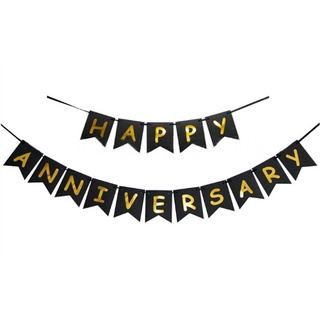 พร้อมส่ง Happy anniversary Banner ป้ายวันครบรอบ