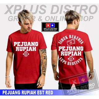 [100% Cotton] Rupiah EST RED DISTRO เสื้อยืดลําลองสําหรับผู้ชายแขนสั้นคอกลมพิมพ์ลาย