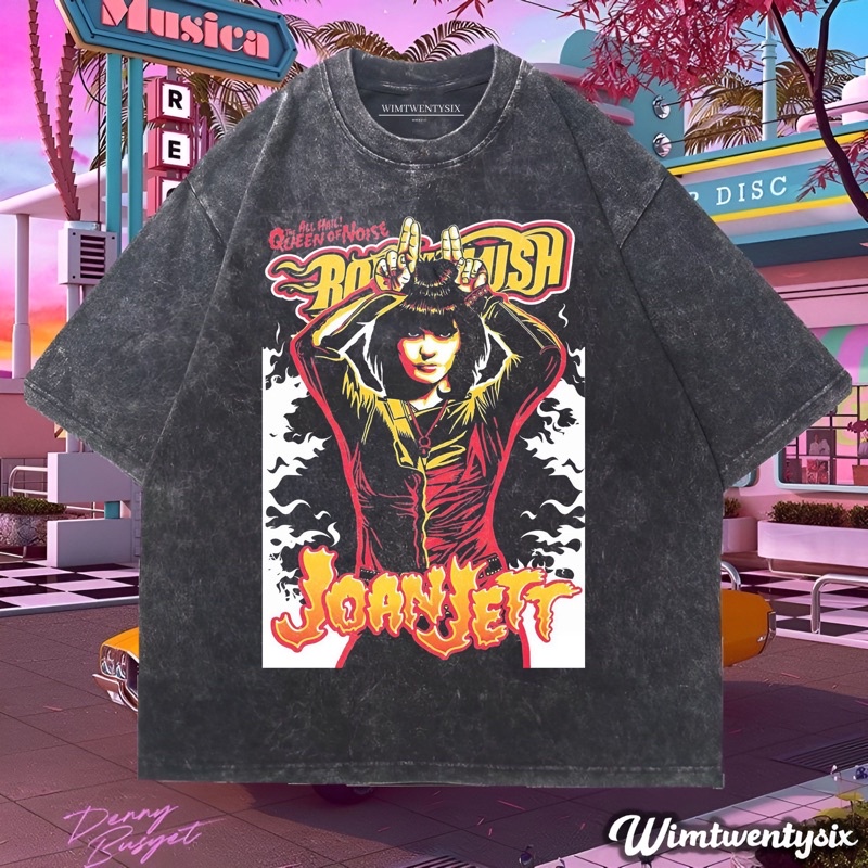 QUEEN OF NOISE JOAN JETT WASHING VINTAGE TEE (เสื้อยืดโอเวอร์ไซส์)