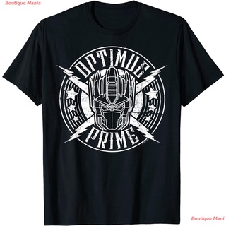 เสื้ เสื้อยืดยอดนิยม Transformers Optimus Prime Rock Badge T-Shirt Short sleeve T-shirtsS-5XL