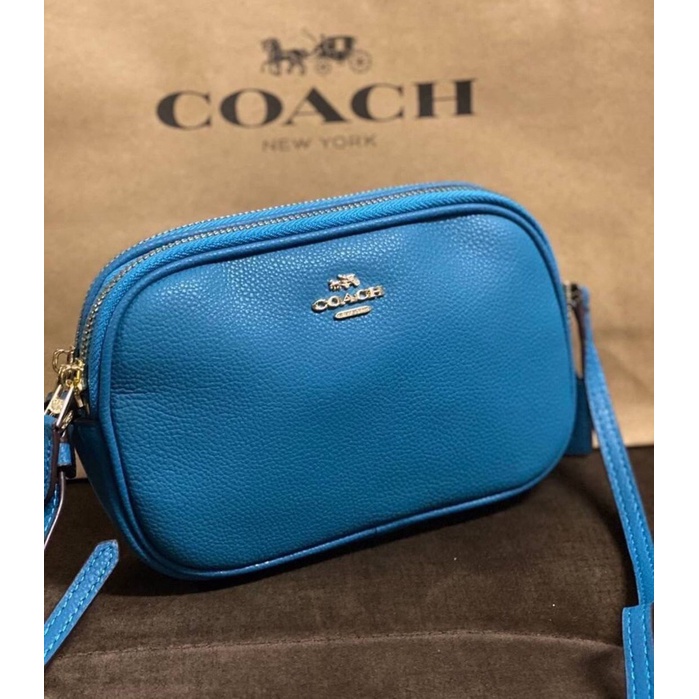 Coach Crossbody Pouch In Pebble Leather