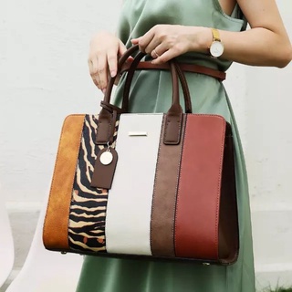 Susen Chrisbella 2022 Zebra stripes pu leather handbags Color matching hand bag designer handbag