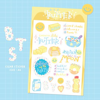 สติ๊กเกอร์ Bts ลาย butter list song 💛 Sticker ขนาด A6