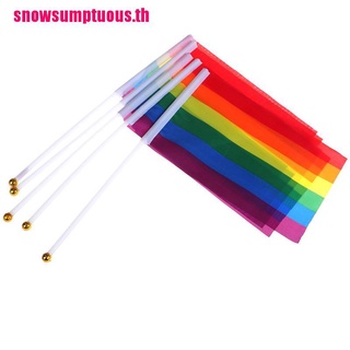(snow &amp; Th) ธงแบนเนอร์ LGBT สีรุ้ง 5 ชิ้น