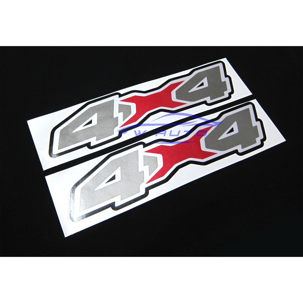 1คู่ สติ๊กเกอร์ 4x4 สีเทาแดง ขอบดำ ติดตกแต่งรถ ฟอร์ด เรนเจอร์ ทุกรุ่น FORD RANGER WILDTRAK 1998 - 20