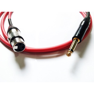 สายสัญญาณสายไมค์ MONO- XLR หัวสี ดำ-ทอง  สาย Cable Stereo สีแดง