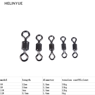 Helinyue 50 ชิ้น / 100 ชิ้น ตัวเชื่อมต่อตกปลา ตลับลูกปืนหมุน แหวนแข็ง บาร์เรล ม้วน หมุนได้