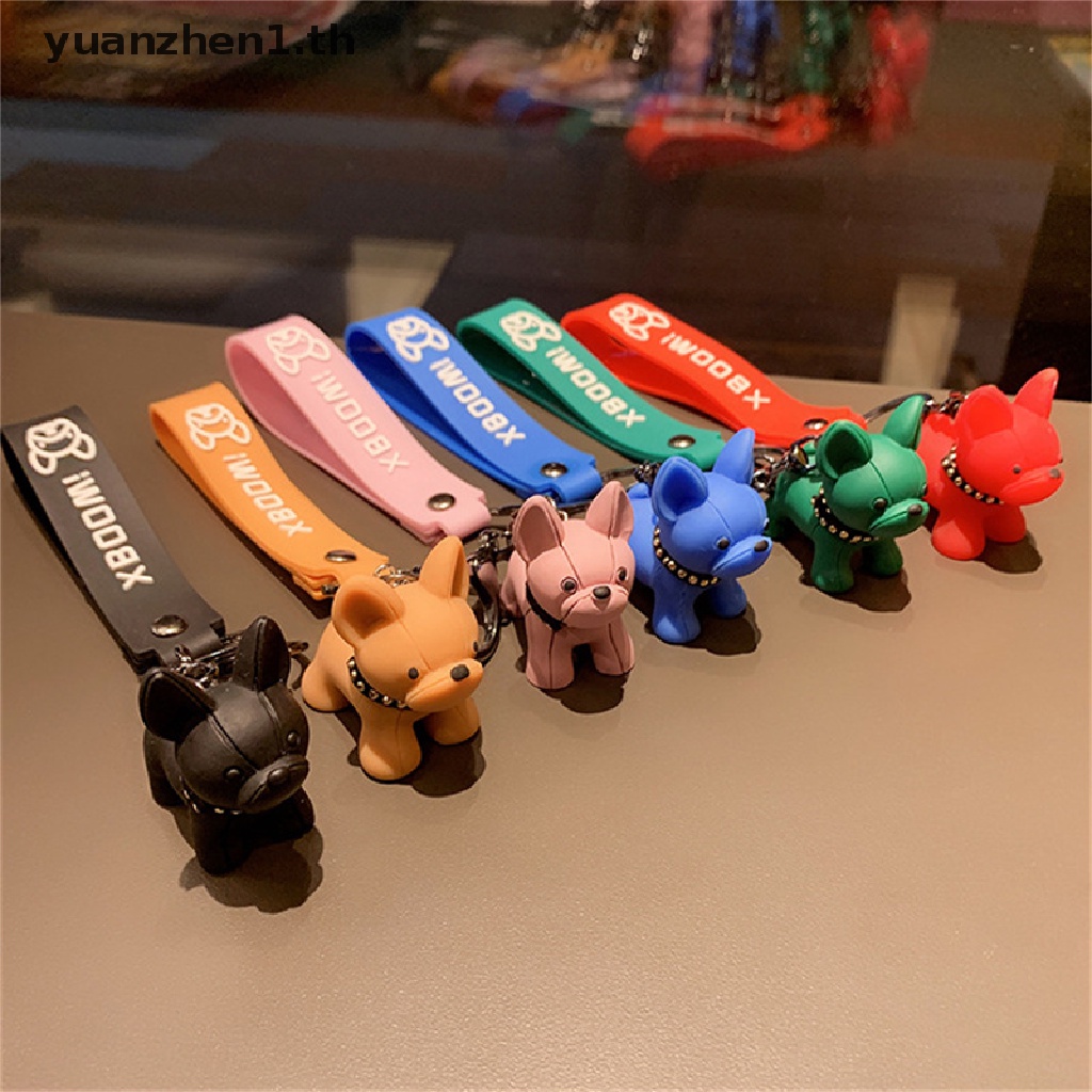 YAZHEN Cartoon French Bulldog Dog Keychain Cute Doll Creative Couple Pendant Key Ring