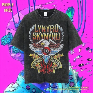 เสื้อยืด ขนาดใหญ่ พิมพ์ลาย Haze Lynyrd Skynyrd สีม่วง | หินล้างทําความสะอาด | เสื้อยืด ขนาดใหญ่ | เสื้อท็อปสามารถปรับแต่