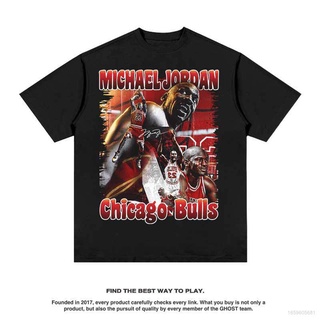 คอลูกเรือSPORTS STARเสื้อยืดคอกลม แขนสั้น พิมพ์ลาย NBA Michael Jordan Fan สไตล์วินเทจ อเมริกัน สําหรับผู้ชาย และผู้หญิงa