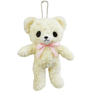 แท้ 100% จากญี่ปุ่น พวงกุญแจ หมี Creamy Rose Bear Ball Chain