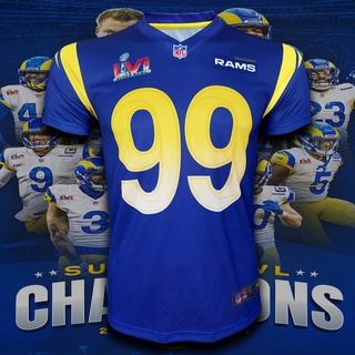 เสื้อยืด อเมริกันฟุตบอล NFL ทีม แอลเอ แรมส์ /Home รุ่น Aaron Donald เบอร์ 99 #AF0007 ไซส์ S-5XL