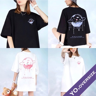 Yo.oversize 🌟 20371 เสื้อโอเวอร์ไซส์ oversize ลายวงแหวน สไตล์เกาหลี 🪐