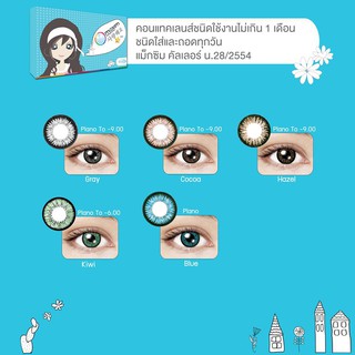 Maxim Contact Lens กล่องฟ้า รุ่นตาสวย รายเดือน กล่อง1คู่