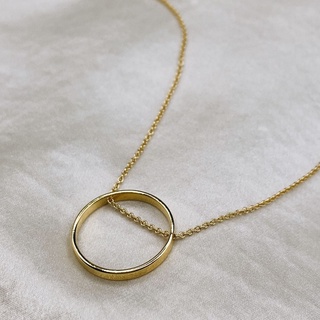 Gold Band Ring Chain, 18K Gold Plated, Sterling Silver Necklace | สร้อยคอ สร้อยคอจี้ เงินแท้ ทองแท้ ชุบทอง 18 กะรัต