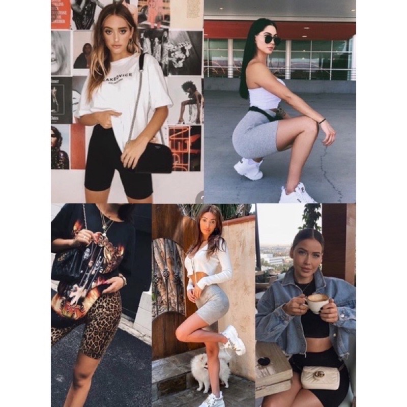 กางเกงBiker เลคกิ้งสายฝอ Biker short