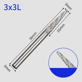 หัวเจียร์คาร์ไบด์-Carbide Rotary Files รุ่น L แกน3  //  1 กล่องมี 10 ชิ้น