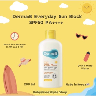 ครีมกันแดดจาก Derma:B Everyday Sun Block SPF50+ PA++++ ทาได้ทุกวัน