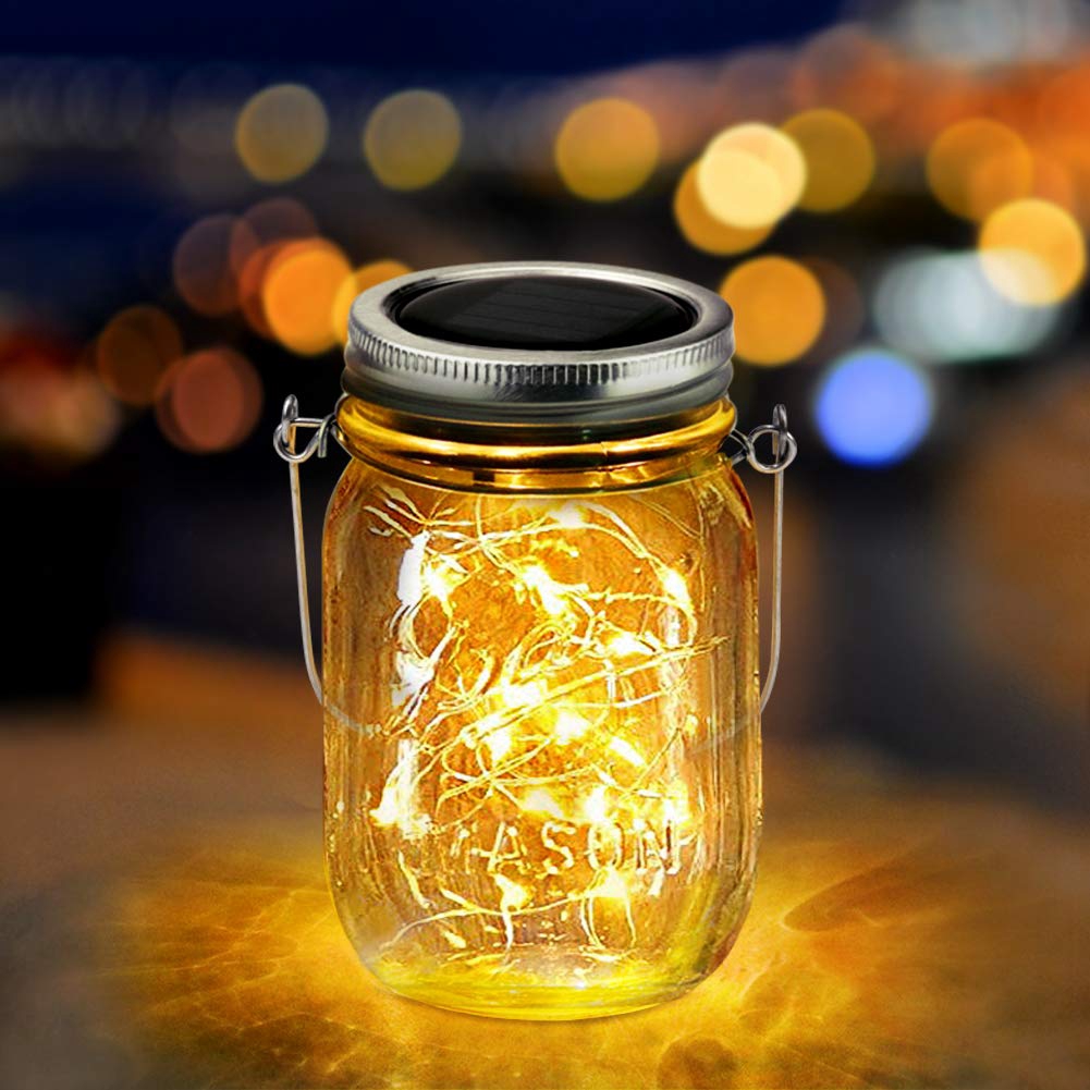 20 Led Solar Fairy Cap Light Mason Jar Lid Lamp Xmas Outdoor