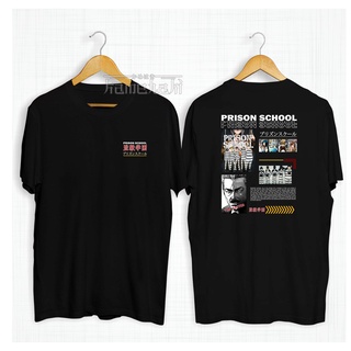 Kaos เสื้อยืดผ้าฝ้าย พิมพ์ลายอนิเมะ PRISON SCHOOL Street Style 30s โอเวอร์ไซซ์ สไตล์ญี่ปุ่น สําหรับผู้ชาย ผู้หญิง