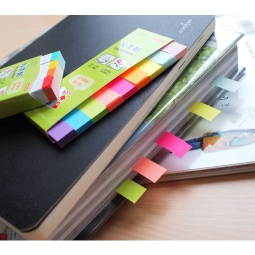 CWD STICK’Nกระดาษโน้ตดัชนี postit  #21689 ขนาด 50×12 มม. (9 สี/แพ็ค) คละสีนีออน+พาสเทล