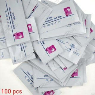 100 ชิ้น HCG Test strip เทสตั้งครรภ์ ตรวจตั้วครรภ์แบบจุ่ม