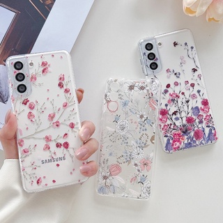 เคสโทรศัพท์มือถือแบบนิ่ม ใส กันกระแทก ลายดอกพลัม พีช ขนาดเล็ก สําหรับ Samsung Galaxy A54 A34 A14 A23 5G A53 A52 A52S A22 A32 A42 A72 A13 A73 5G A13 A71 A51 4G