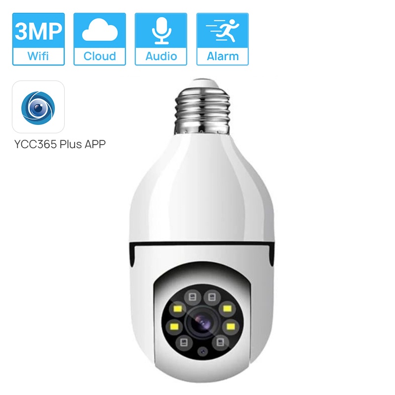 Hamrol 3MP Bulb PTZ Wifi Camera YCC365 Plus 1080P Auto Tracking 2MP 4X Digital Zoom Indoor CCTV