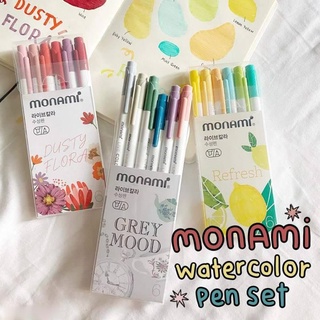 ปากกาสีน้ำ Monami ปากกา สูตร สีน้ำ รุ่น Live Color ชุด 6 สี มีให้เลือก 3 เฉดสี