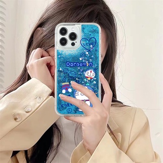 เคสโทรศัพท์มือถือแบบใส มีทรายไหล ลายการ์ตูนโดราเอมอนน่ารัก สําหรับ OPPO F17Pro A93 4G A96 4G A95 A94 4G A74 5G A54 5G F11 Pro A1K A92 A52