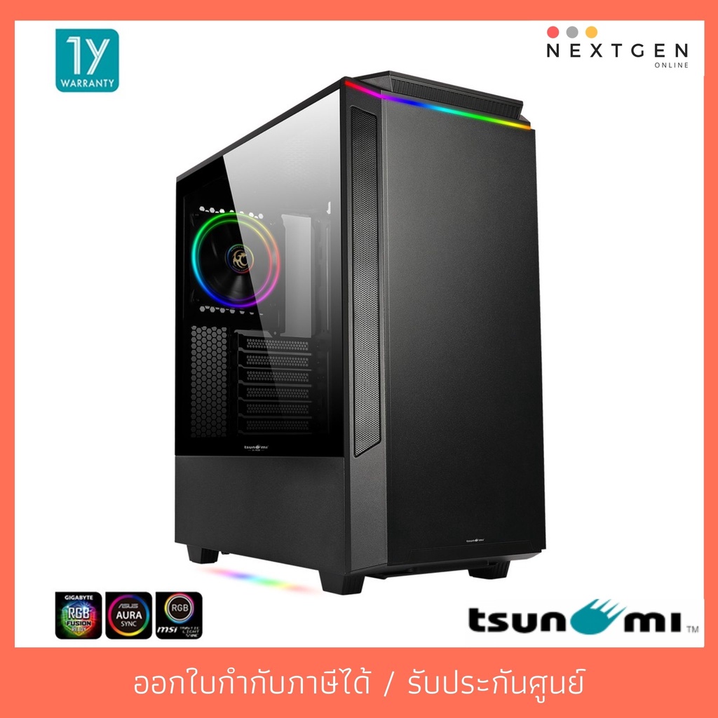 Tsunami ARGB T801 Gaming Case TG (Black) สินค้าใหม่/รับประกัน 1 ปี (พร้อมส่ง) ลดพิเศษจ้า!!