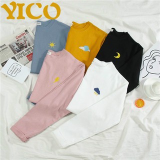 YICO พร้อมส่ง เสื้อแขนยาวผู้หญิง สไตล์เกาหลี ทรงโอเวอร์ไซซ์