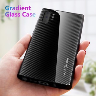 กระจกเทมเปอร์เคสโทรศัพท์สำหรับ Samsung Galaxy Note10 Plus Note 9 Note8 Samsung Galaxy S10 5G กรอบซิลิโคนเชลล์เคสเคสปกป้องสำหรับ Phone Case Gradient Back Cover