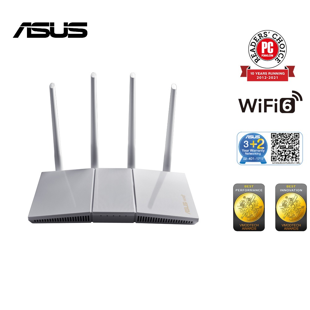 ASUS RT-AX55 AX1800 Dual Band WiFi 6 (802.11ax) Router supporting MU-MIMO and OFDMA , with ASUS AiMe