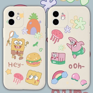 ของแท้ เคสโทรศัพท์มือถือ ซิลิโคน ลายการ์ตูนสพันจ์บ็อบน่ารัก เคสโทรศัพท์ ขอบเหลี่ยม Straight Cube apple iPhone  case สำหรับติด เคสไอโฟน11 โทรศัพท์ se2020 7 8 plus 11 เคสไอโฟน 12 13 14 pro max เคสไอโฟน 13 เคสไอโฟน เคสไอโฟน7พลัส xs XR case เคสโทรศัพท์ เคส