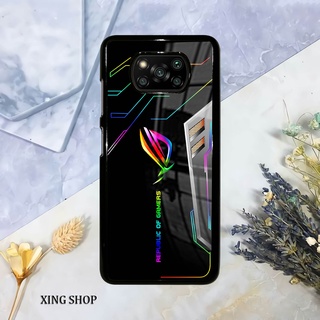 [A50] เคสมันวาว Xiaomi Poco X3 | X3 Pro | X3 NFC | เคส Rog Motif Hp