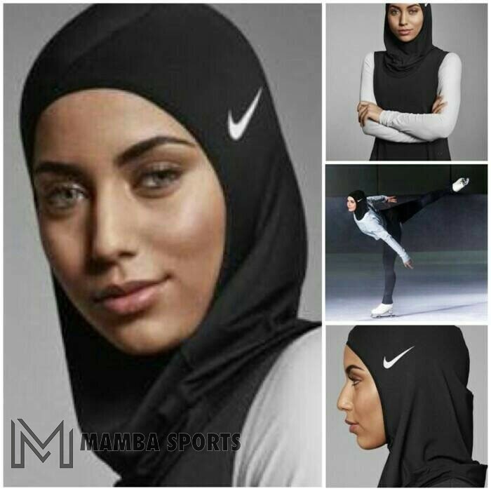Hitam SPORT HIJAB NIKE BLACK SPORT HIJAB INSTANT HIJAB SPORTS HIJAB