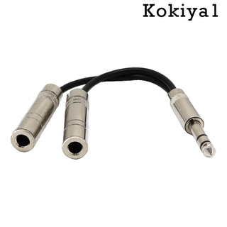 ( Hot ) 0 . 2 ม. Long 6 . 35 มม. Male To 2x6 . 35 มม. 1 / 4 " Trs Female อะแดปเตอร์แยกสายเคเบิ้ลเสียง Y Splitter