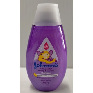 Johnsons Active Kids Strong &amp; Healthy Shampoo จอห์นสัน แอคทีฟ คิดส์ สตรอง&amp;เฮลท์ตี้ แชมพู 200 มล.