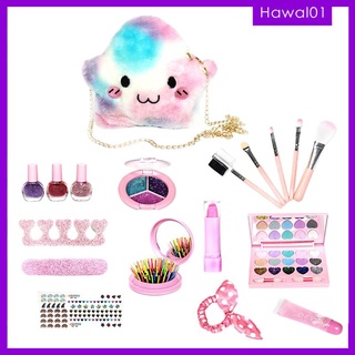 19Pcs Girls Pretend Makeup Kit Safe &amp; No-Toxic Makeup Toy Set for Kids Make Up Kits Cosmetics Set with Fashion Makeup Bag for Little Girls Party Toys