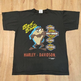 HARLEY DAVIDSON TAZMANIA BAD TO THE BORN เสื้อลายการ์ตูน เสื้อวง เสื้อทัวร์